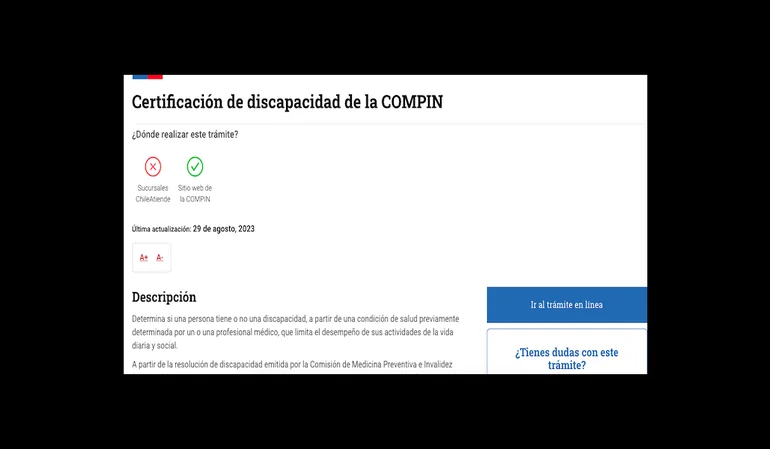Certificado de discapacidad del compin y la interdicción por demencia.